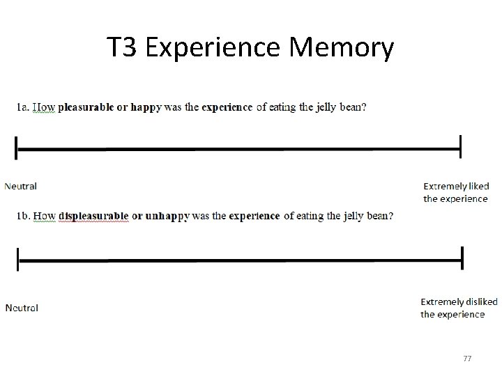 T 3 Experience Memory 77 