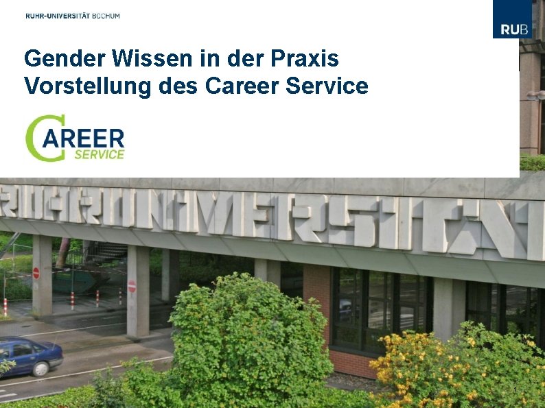 Gender Wissen in der Praxis Vorstellung des Career Service 1 