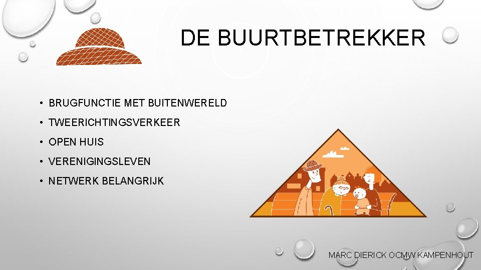 DE BUURTBETREKKER • BRUGFUNCTIE MET BUITENWERELD • TWEERICHTINGSVERKEER • OPEN HUIS • VERENIGINGSLEVEN •