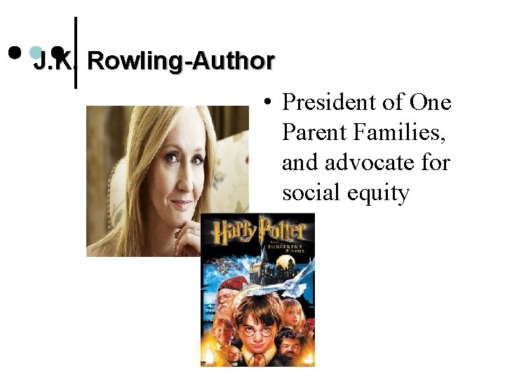 J. K. Rowling-Author • President of One Parent Families, and advocate for social equity