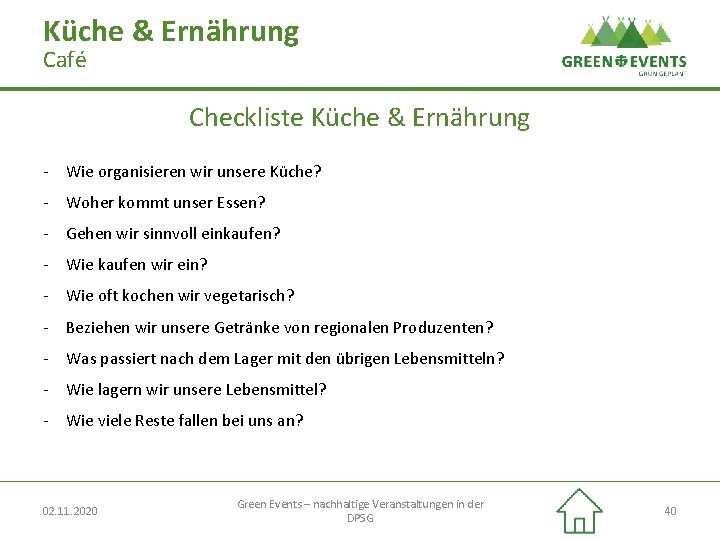 Küche & Ernährung Café Checkliste Küche & Ernährung - Wie organisieren wir unsere Küche?