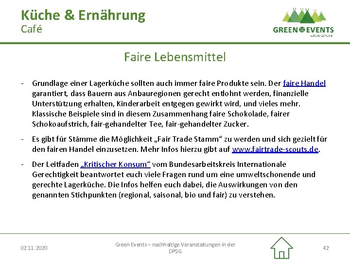 Küche & Ernährung Café Faire Lebensmittel - Grundlage einer Lagerküche sollten auch immer faire