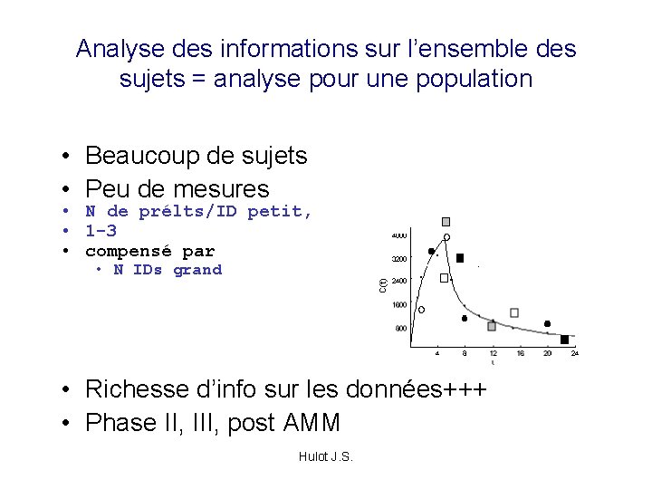 Analyse des informations sur l’ensemble des sujets = analyse pour une population • Beaucoup