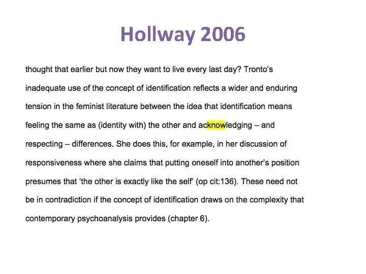 Hollway 2006 