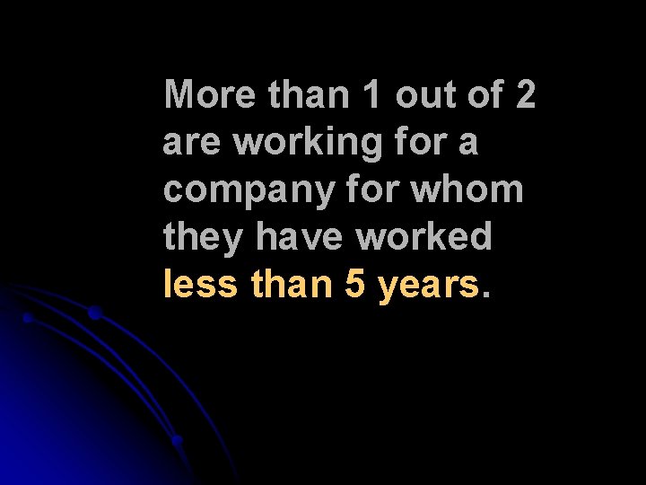 More than 1 out of 2 are working for a company for whom they More than 1 out of 2 are working for a company for whom they