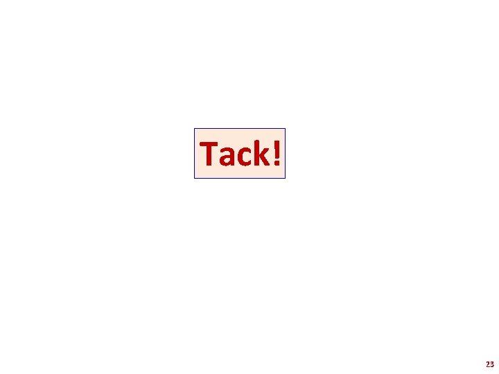 Tack! 23 