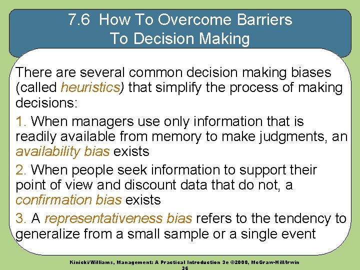 7. 6 How To Overcome Barriers To Decision Making There are several common decision
