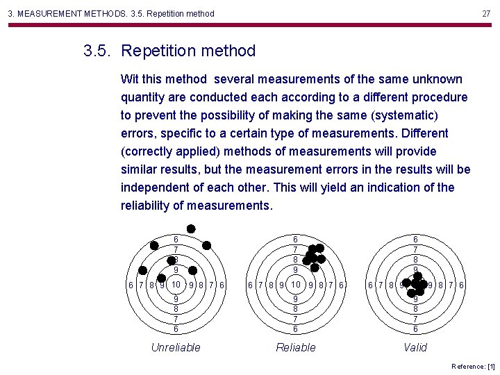 3. MEASUREMENT METHODS. 3. 5. Repetition method 27 3. 5. Repetition method Wit this