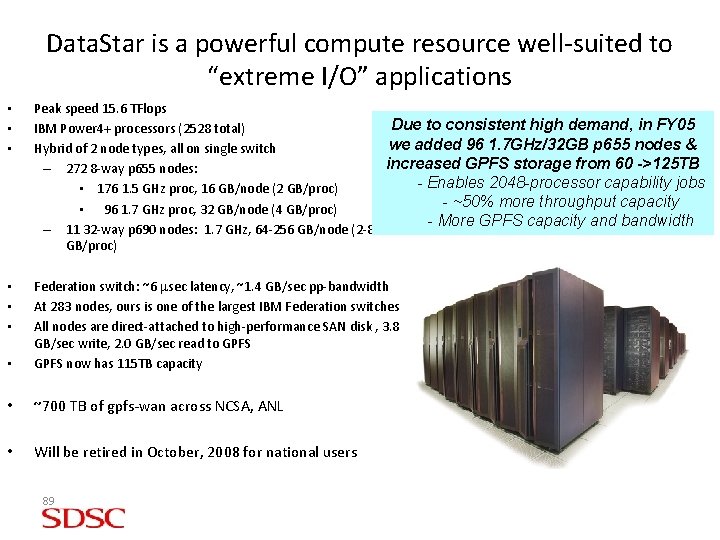 Data. Star is a powerful compute resource well-suited to “extreme I/O” applications • •