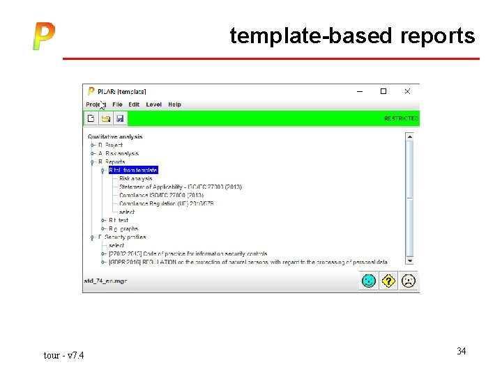 template-based reports tour - v 7. 4 34 