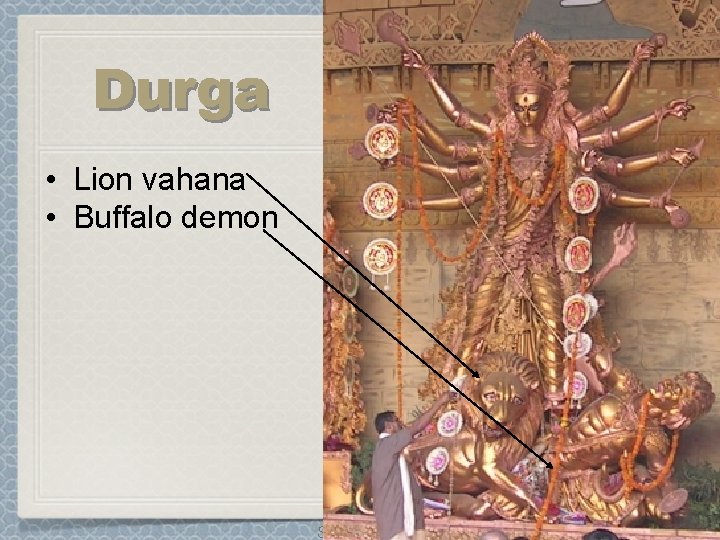 Durga • Lion vahana • Buffalo demon Slide 119. Durga • Lion vahana • Buffalo demon Slide 119.