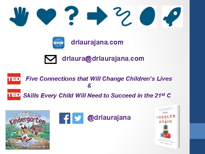 drlaurajana. com drlaura@drlaurajana. com Five Connections that Will Change Children’s Lives & Skills Every