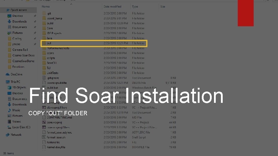 Find Soar Installation COPY “OUT” FOLDER 