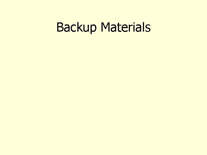 Backup Materials 