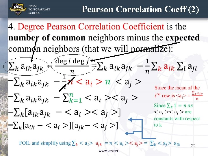 Pearson Correlation Coeff (2) • 22 