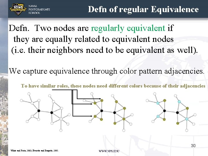 Defn of regular Equivalence Defn. Two nodes are regularly equivalent if they are equally