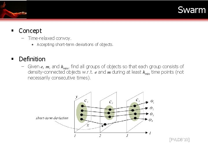 Swarm § Concept – Time-relaxed convoy. • Accepting short-term deviations of objects. § Definition