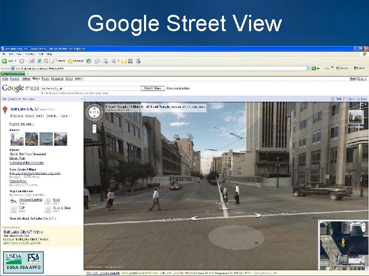 Google Street View USDA-FSA-APFO Google Street View USDA-FSA-APFO