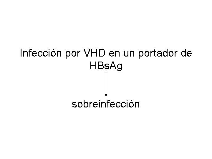 Infección por VHD en un portador de HBs. Ag sobreinfección 