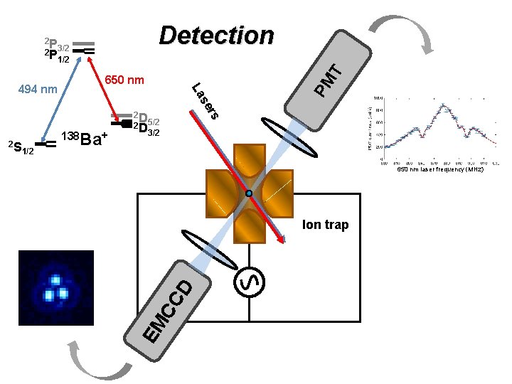 2 D 2 D 5/2 3/2 rs 650 nm laser frequency (MHz) D Ion 2 D 2 D 5/2 3/2 rs 650 nm laser frequency (MHz) D Ion
