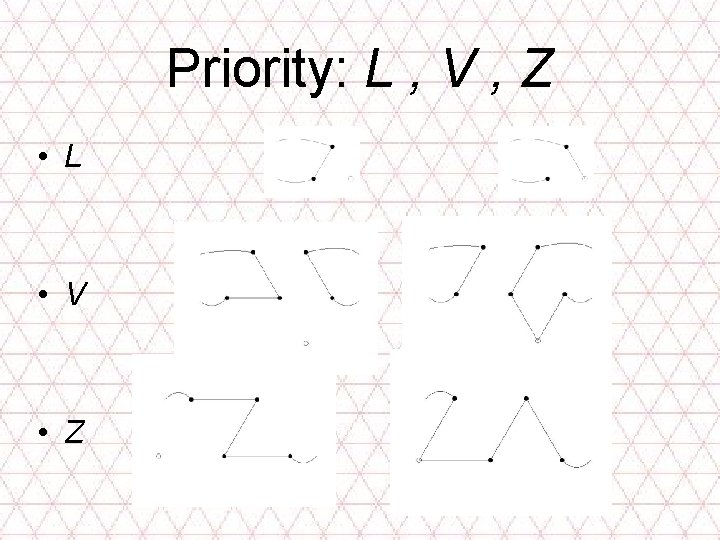 Priority: L , V , Z • L • V • Z 
