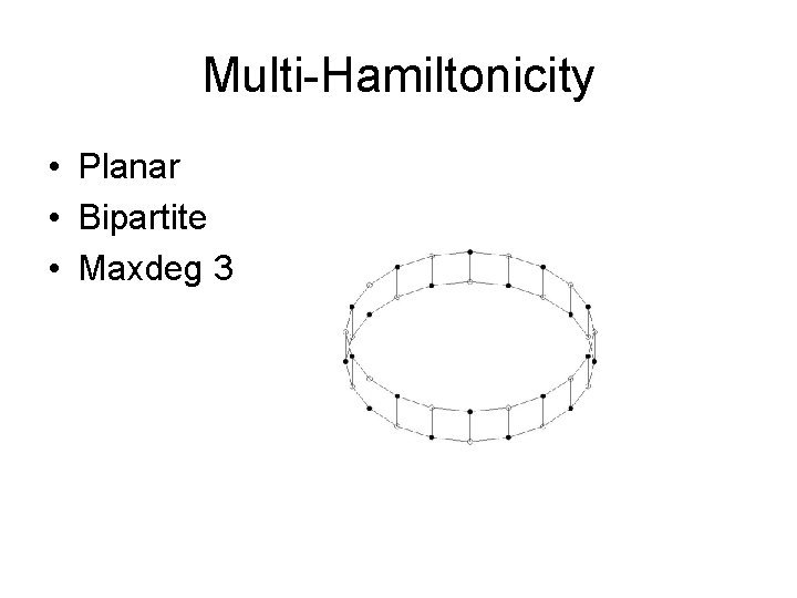 Multi-Hamiltonicity • Planar • Bipartite • Maxdeg 3 