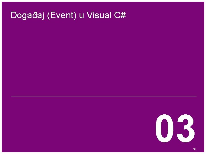 Događaj (Event) u Visual C# 03 10 