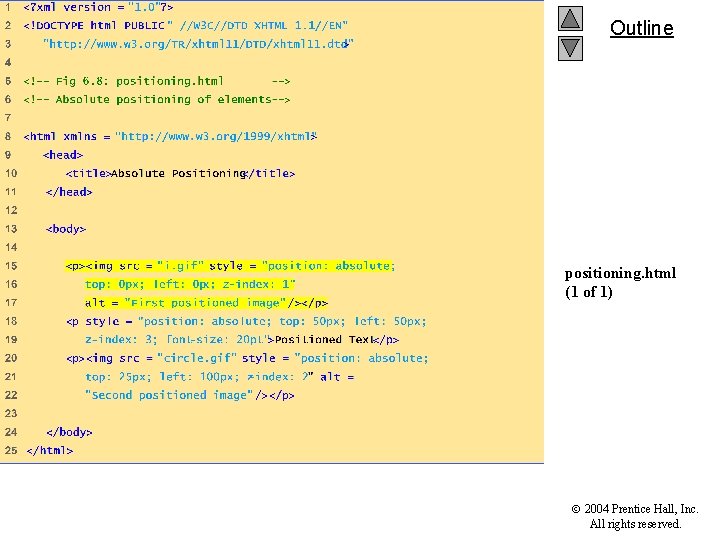 Outline positioning. html (1 of 1) 2004 Prentice Hall, Inc. All rights reserved. 