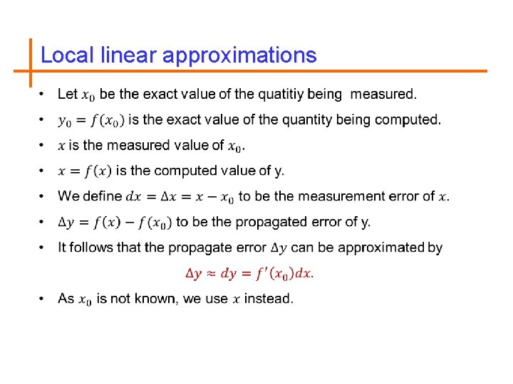 Local linear approximations 