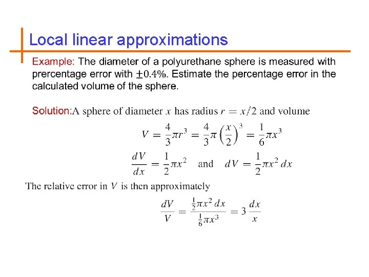 Local linear approximations 