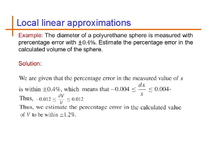 Local linear approximations 