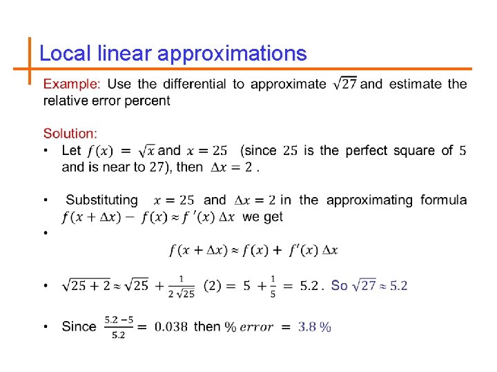 Local linear approximations 