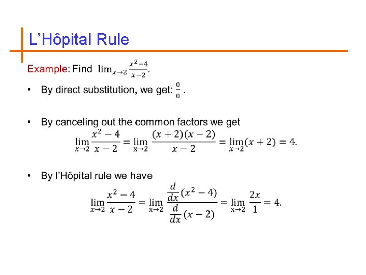 L’Hôpital Rule 