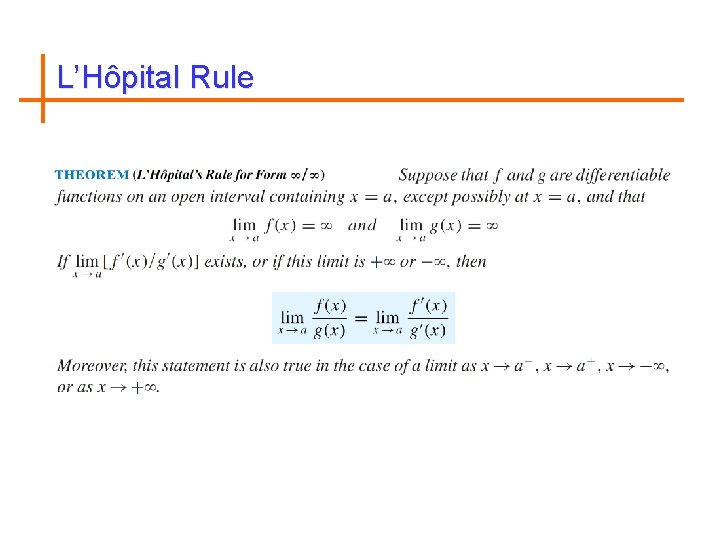 L’Hôpital Rule 