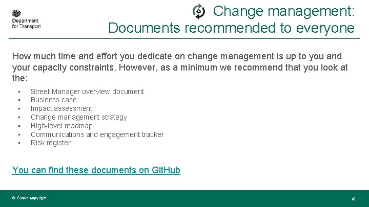 Change management: Documents recommended to everyone How much time and effort you dedicate on