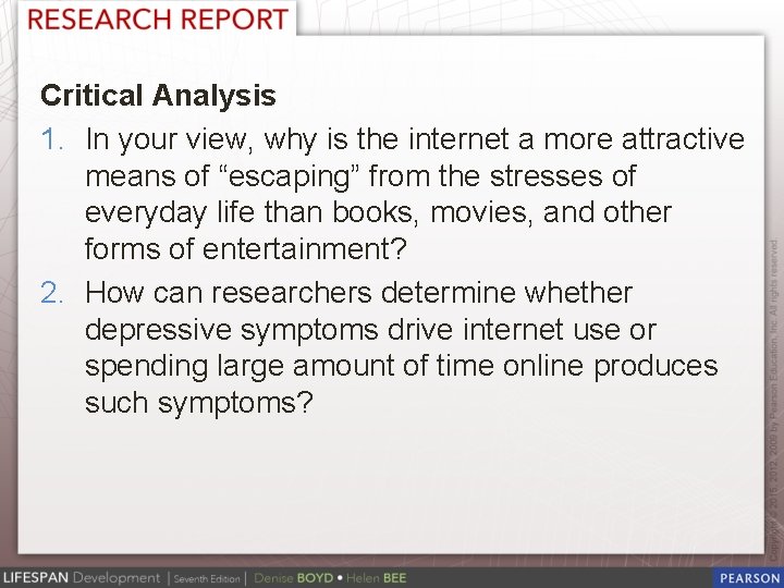 Critical Analysis 1. In your view, why is the internet a more attractive means