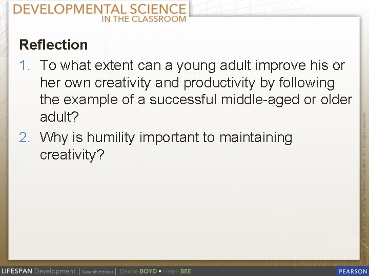 Reflection 1. To what extent can a young adult improve his or her own