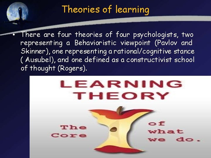 Theories of learning • There are four theories of four psychologists, two representing a