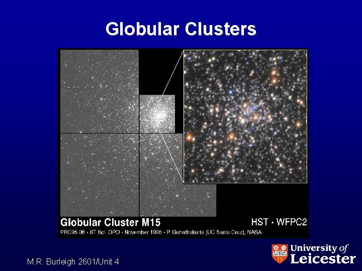 Globular Clusters M. R. Burleigh 2601/Unit 4 