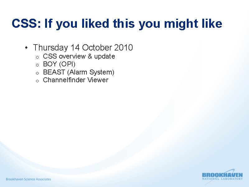 CSS: If you liked this you might like • Thursday 14 October 2010 o