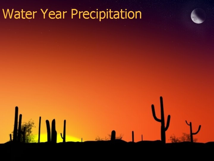 Water Year Precipitation 