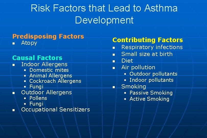 Management of patients with allergic disorders ASTHMA MANAGEMENT