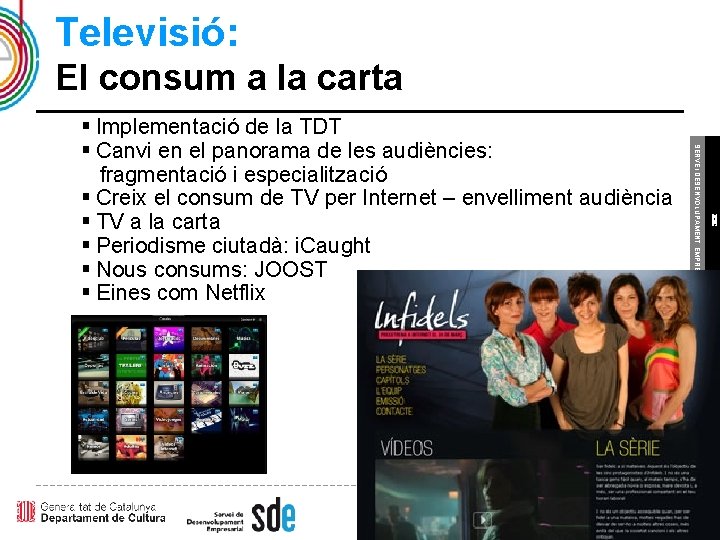Televisió: El consum a la carta 62 ICEC SERVEI DESENVOLUPAMENT EMPRESARIAL § Implementació de