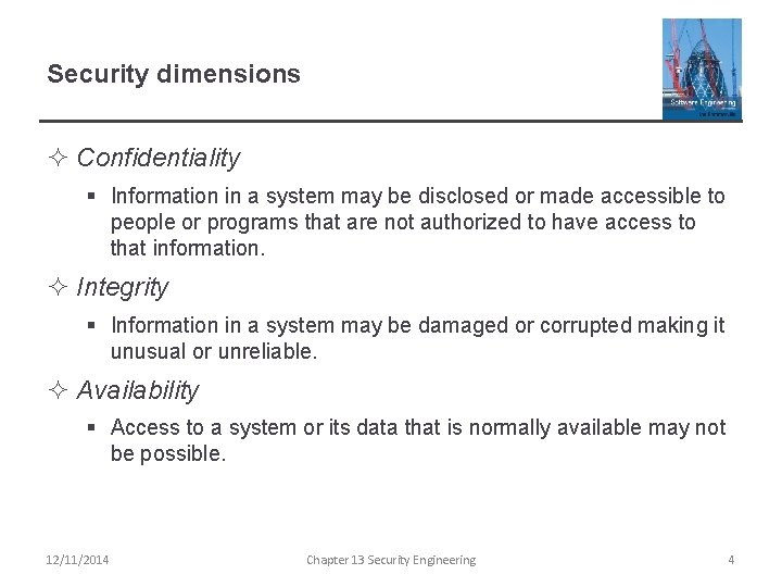 Chapter 13 Security Engineering 12112014 Chapter 13 Security
