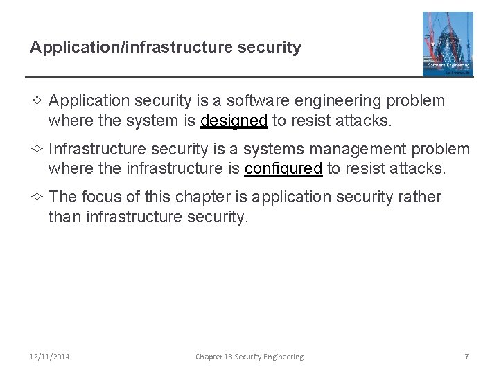 Chapter 13 Security Engineering 12112014 Chapter 13 Security