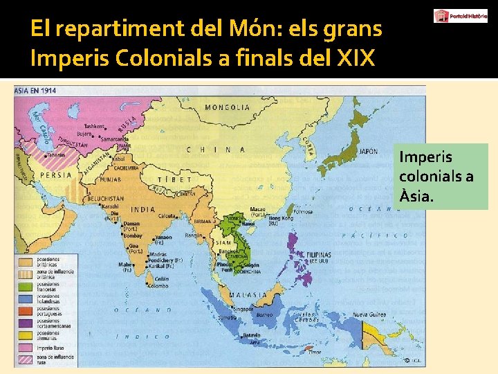 El repartiment del Món: els grans Imperis Colonials a finals del XIX Imperis colonials