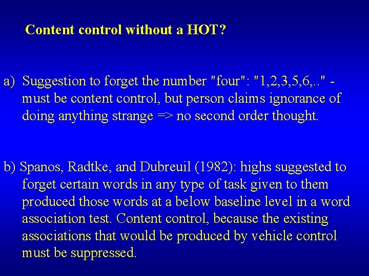 Content control without a HOT? a) Suggestion to forget the number "four": "1, 2,
