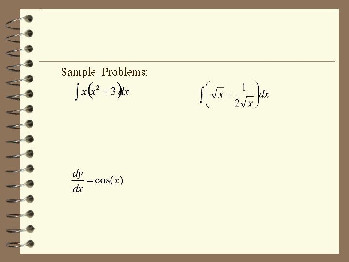 Sample Problems: 