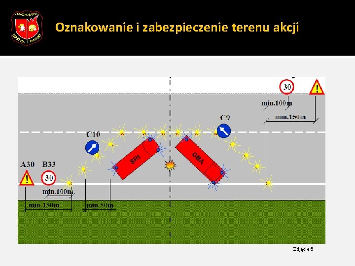 16 Oznakowanie i zabezpieczenie terenu akcji Zdjęcie 1 Zdjęcie 6 