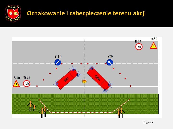 17 Oznakowanie i zabezpieczenie terenu akcji Zdjęcie 1 Zdjęcie 7 